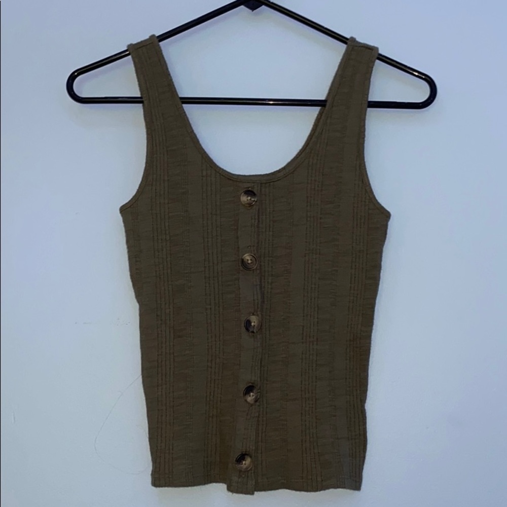 green button down tank